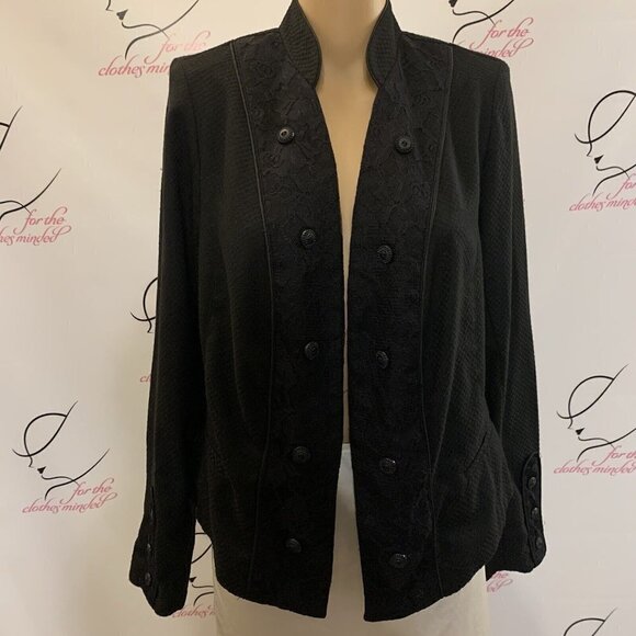 Maurices. Size 0. Open Front Cardigan. Lace. Waffle Weave. Piping. B74 - Picture 1 of 10